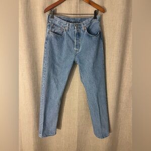 Men’s Levi’s 501 Jean 30x30 90s Light Wash Button Fly Straight Leg